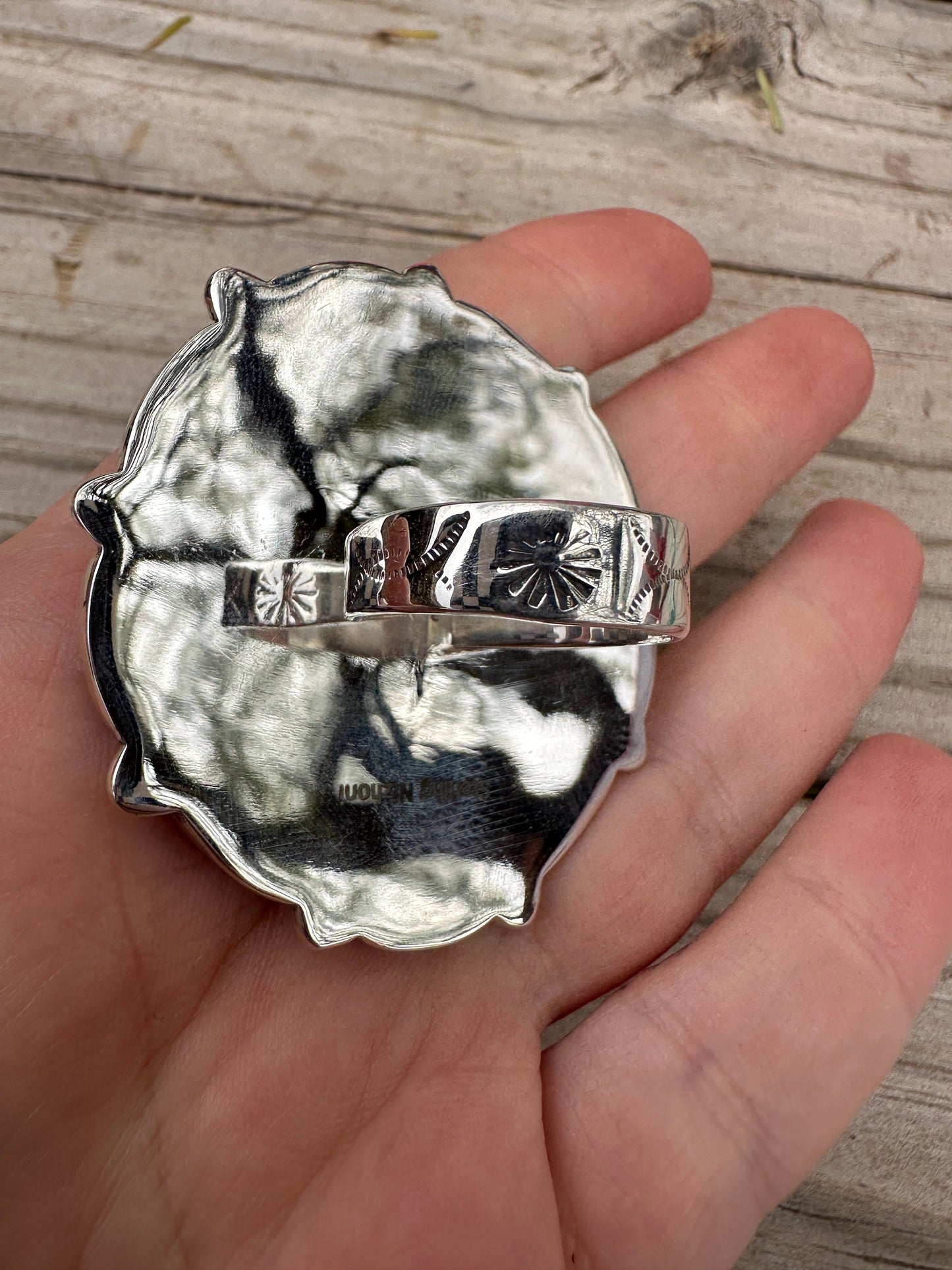 Handmade Cotton Candy Sterling Adjustable Cluster Statement Ring