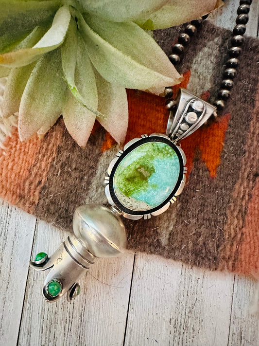Handcrafted Sterling Silver & Turquoise Blossom Pendant by Thomas Francisco