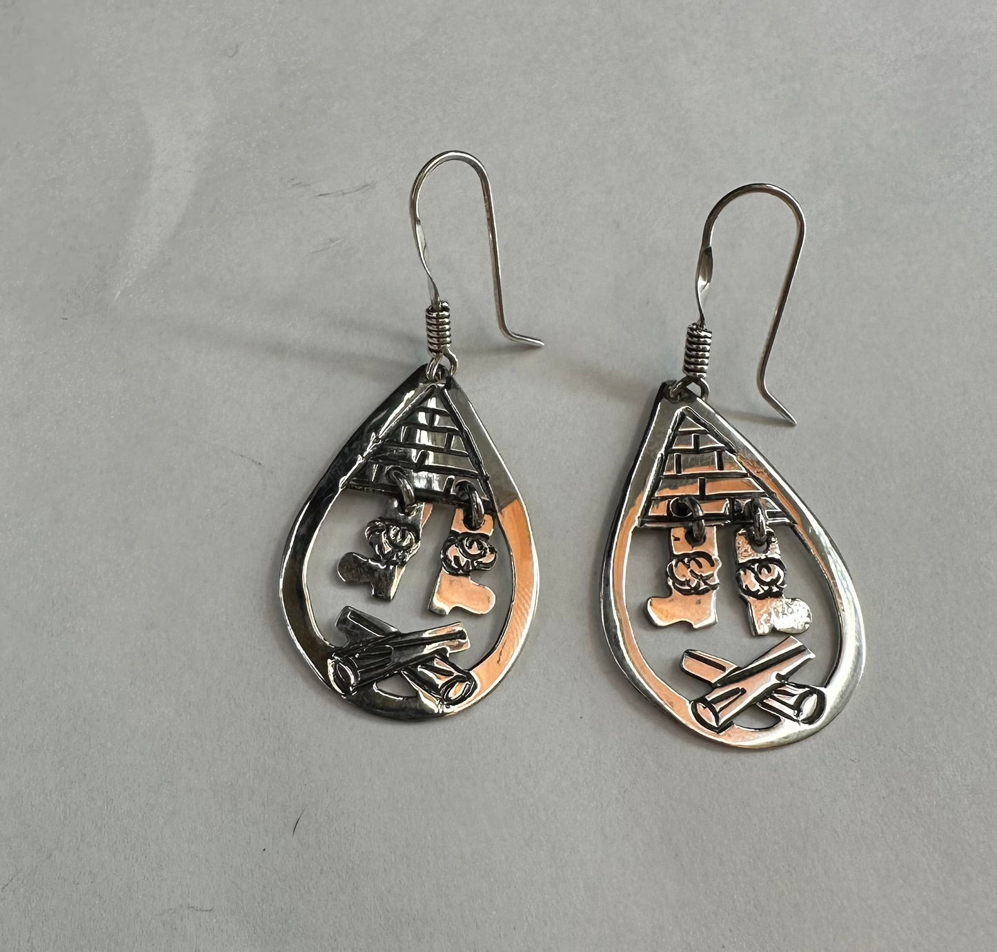 Santa’s Boot Sterling Silver Earrings
