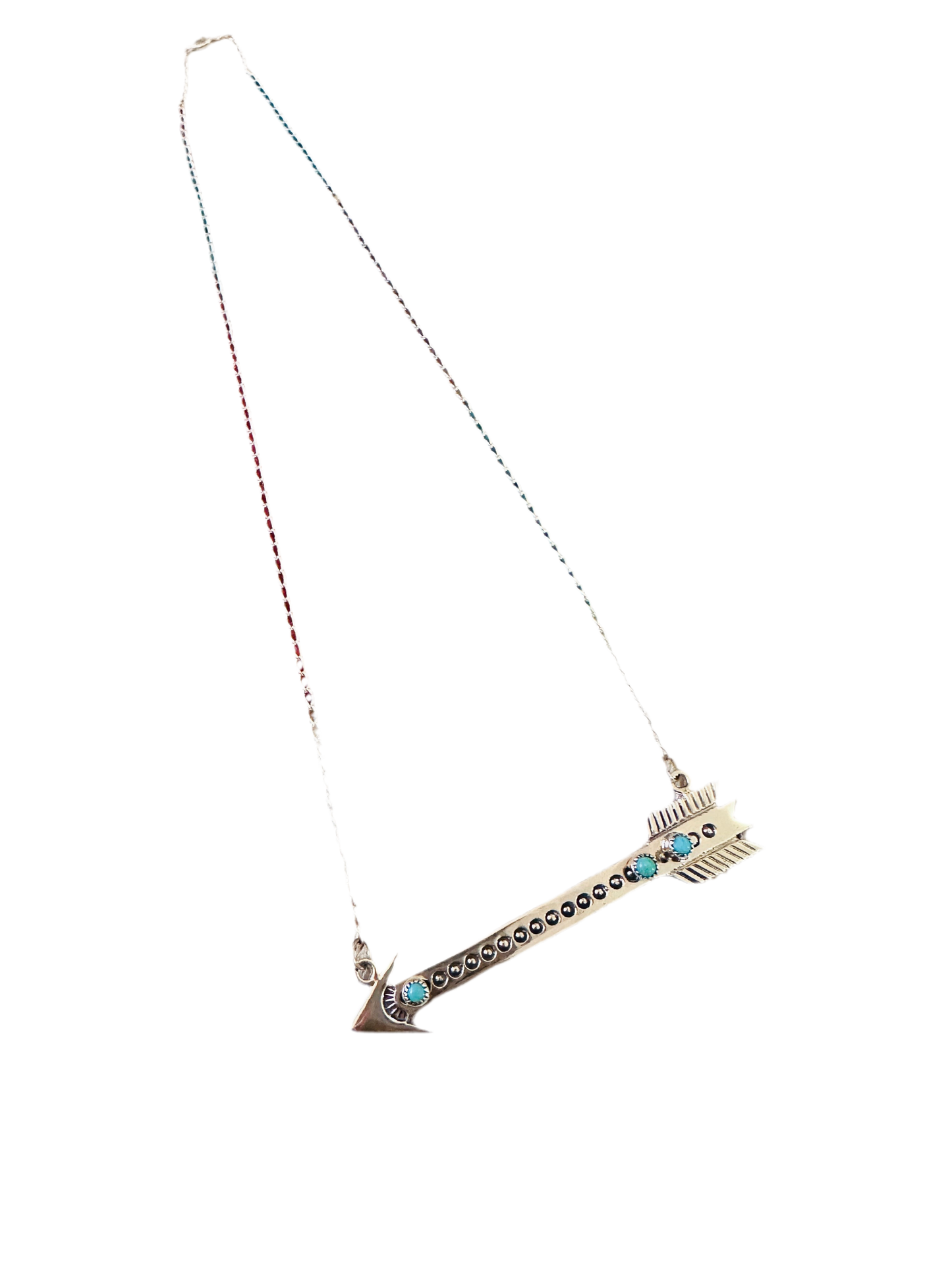 Handcrafted Sterling Silver & Turquoise Arrow Necklace
