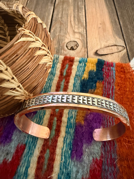 Handcrafted Copper & Sterling Silver Cuff Bracelet
