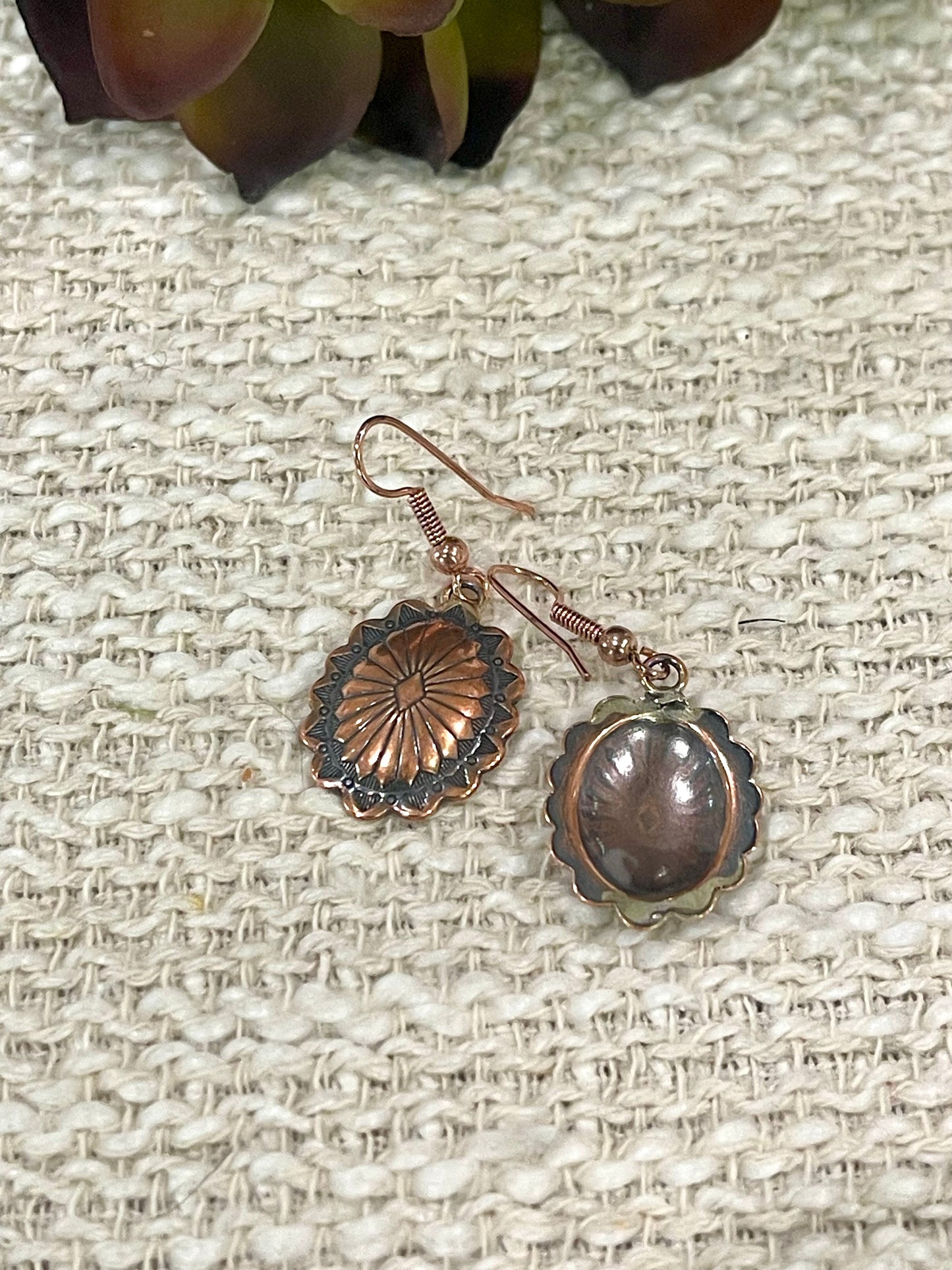 Handmade Copper Dangle Earrings