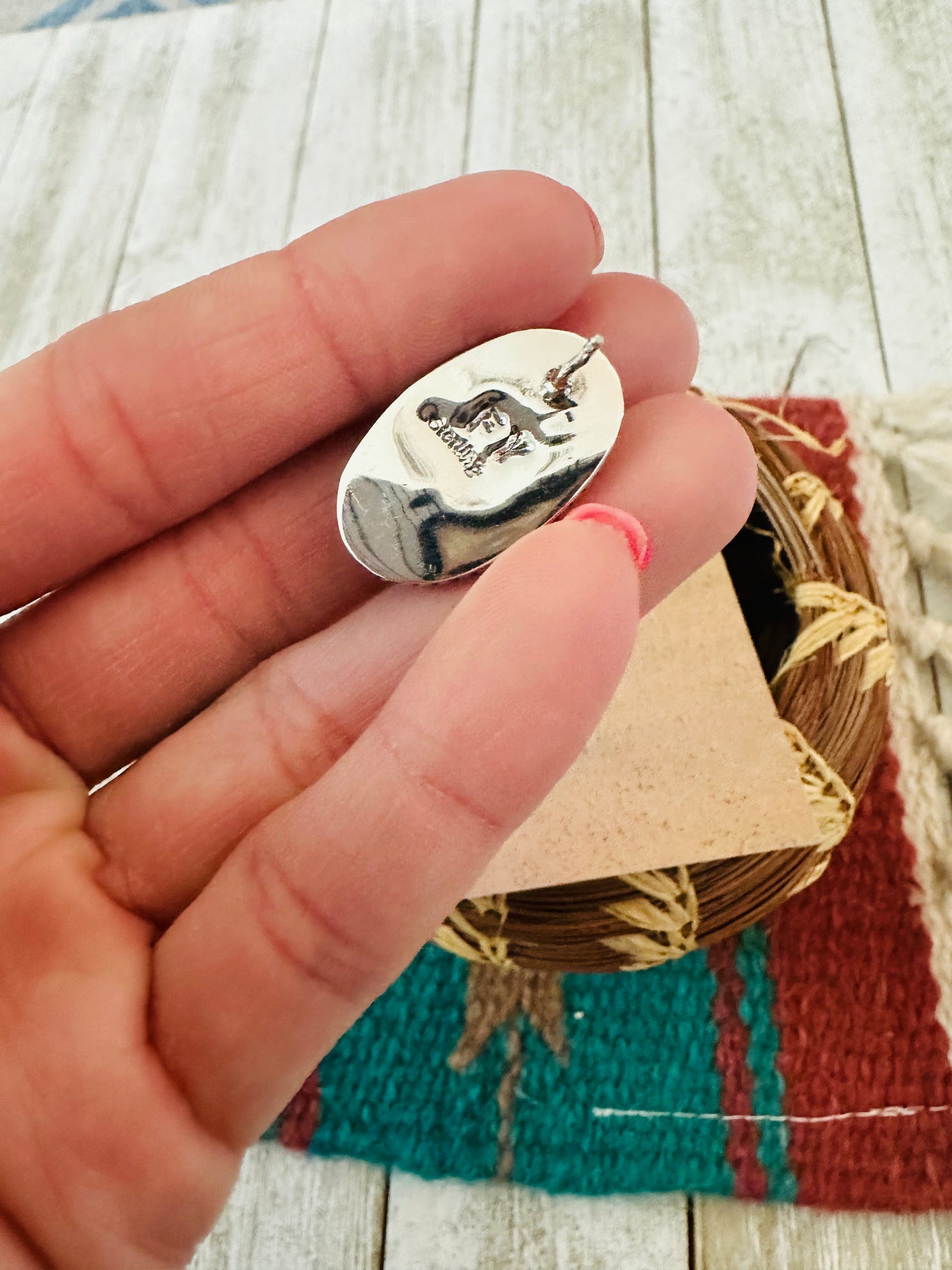 Handcrafted Turquoise & Sterling Silver Post Earrings