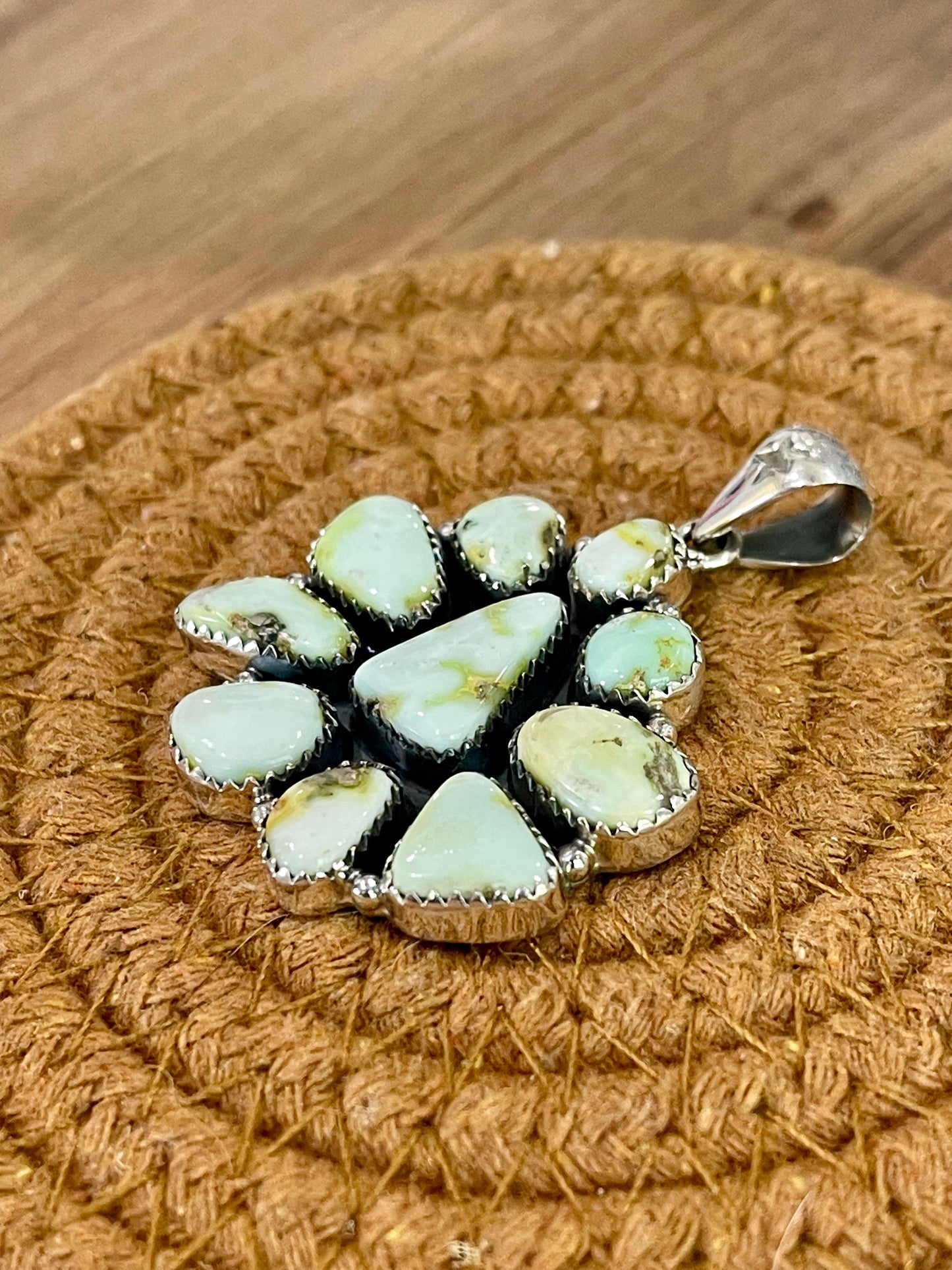 Handmade Sterling Silver & Palomino Cluster Pendant
