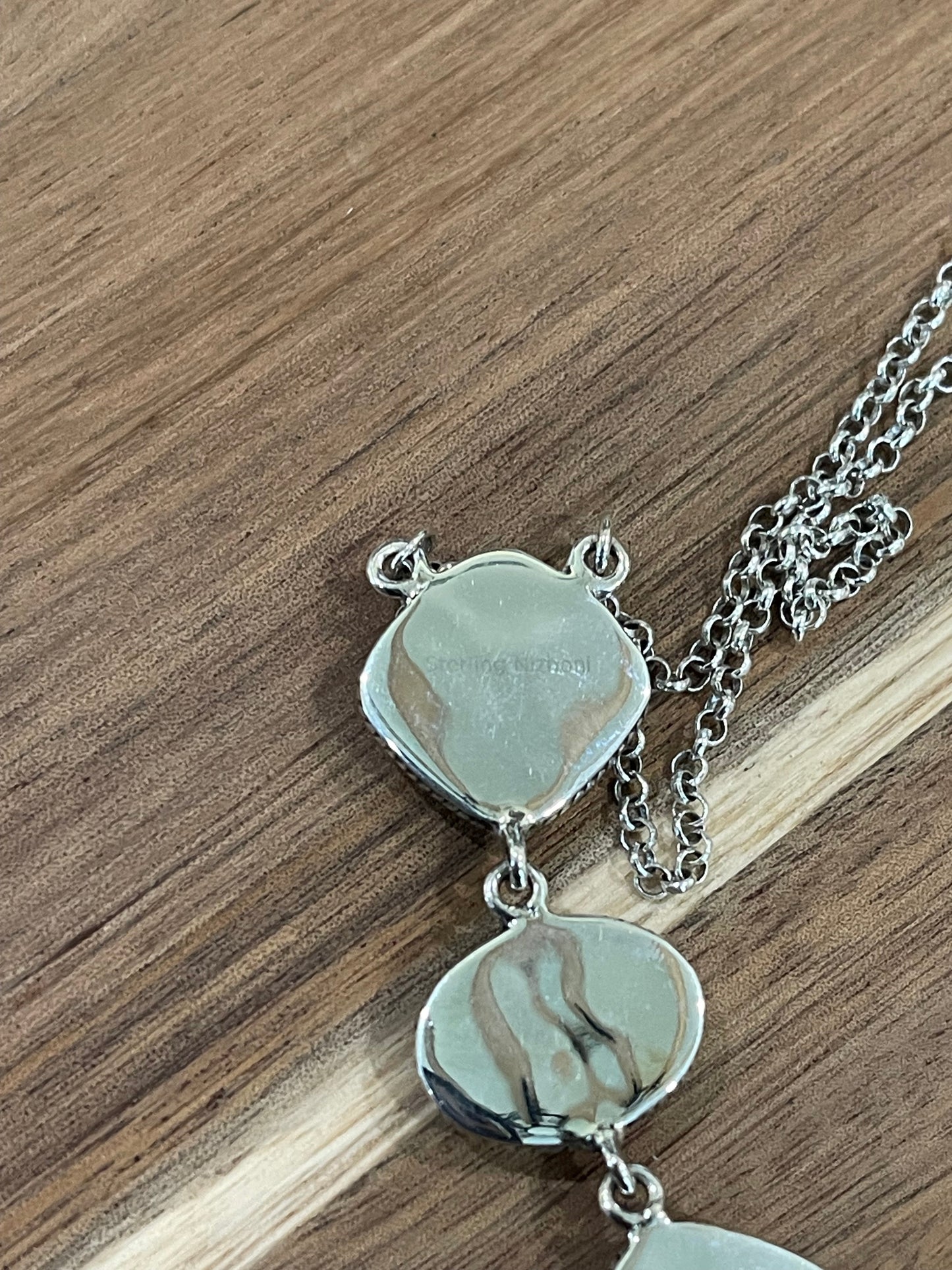 Handmade Sterling Silver & White Buffalo Drop Necklace