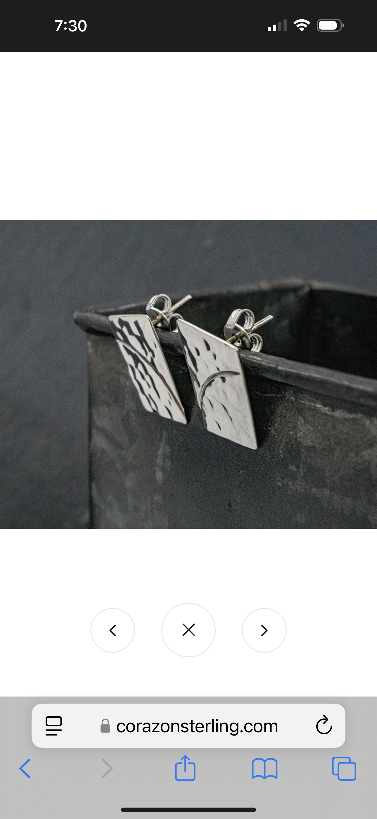 Hammered Sterling Silver Puzzle Earrings on Post