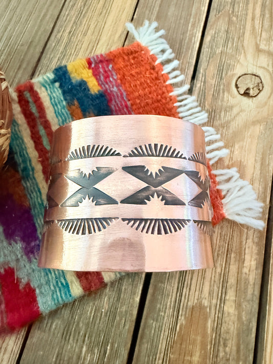 Handcrafted Copper Cuff Bracelet by Elvira Bill