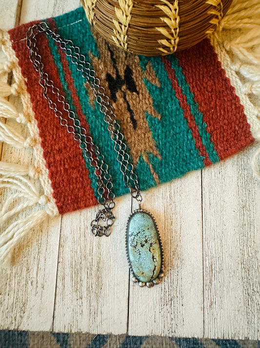 Handcrafted Sterling Silver & Tibetan Turquoise Necklace