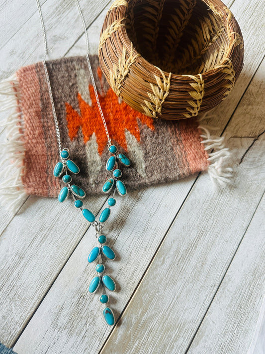 Handcrafted Sterling Silver & Turquoise Vine Necklace