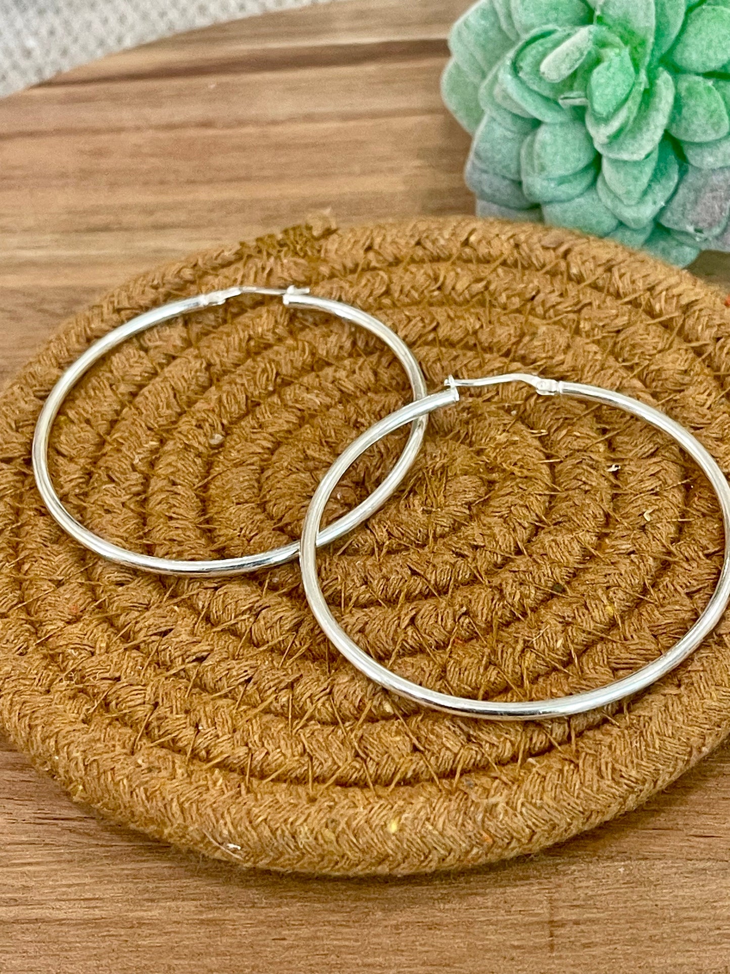 The Bijoux Vault Vintage Silver Hoop Earrings