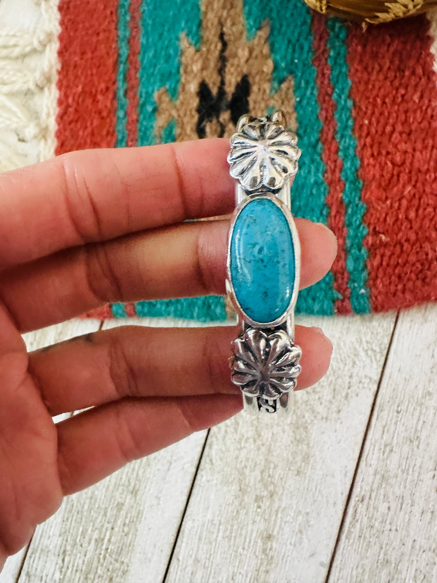 Handcrafted Turquoise & Sterling Silver Cuff Bracelet