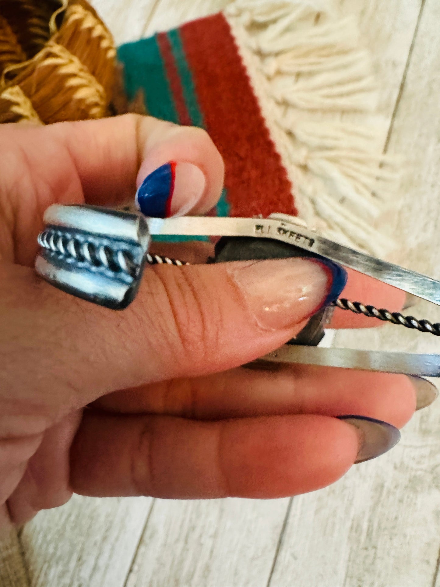 Handcrafted Sterling Silver & Charoite Cuff Bracelet by Eli Skeets