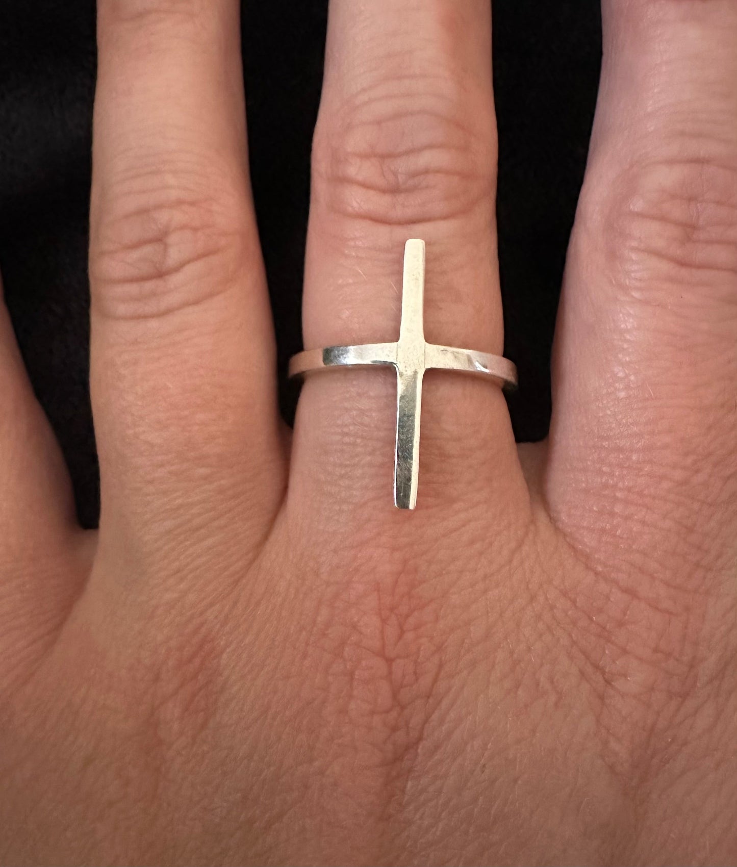 Sterling Silver Cross Ring Size 10