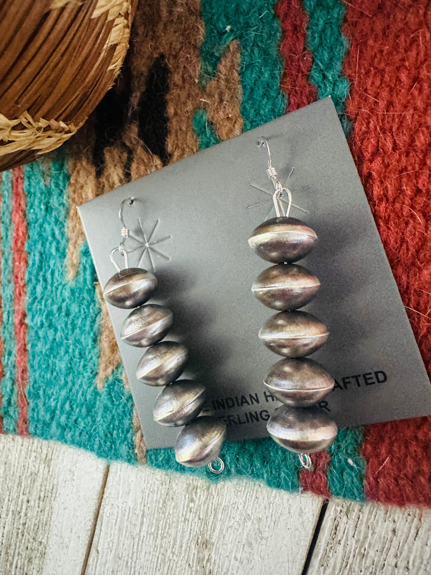 Handcrafted Sterling Silver Pearl Beaded Dangle Earrings