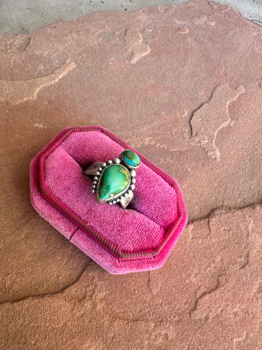 Handmade Sonoran Mountain Turquoise & Sterling Adjustable Ring
