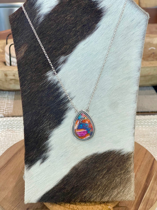 Handcrafted Sterling Silver & Pink Dream Mojave Necklace