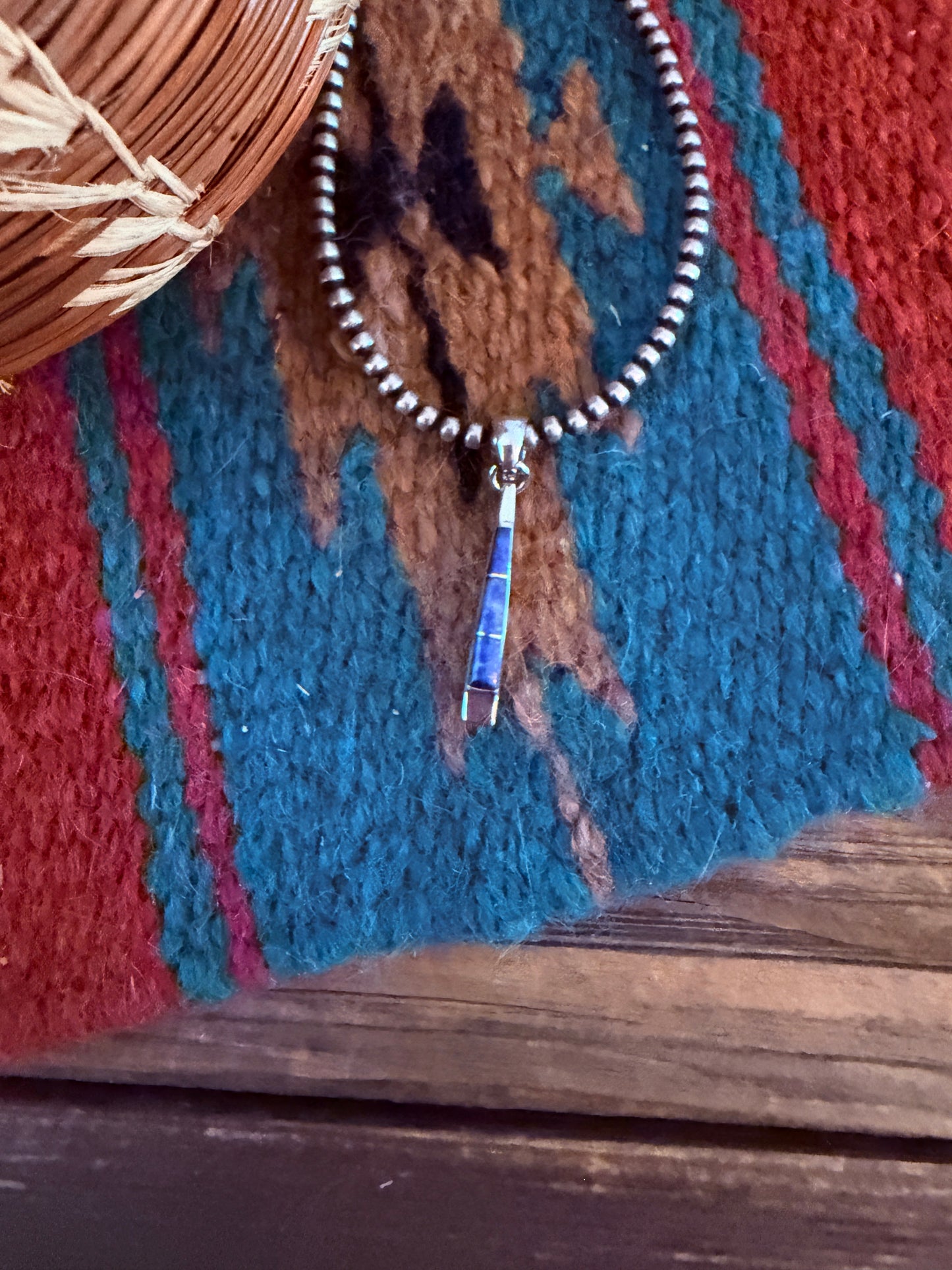 Handcrafted Sterling Silver & Lapis Inlay Pendant