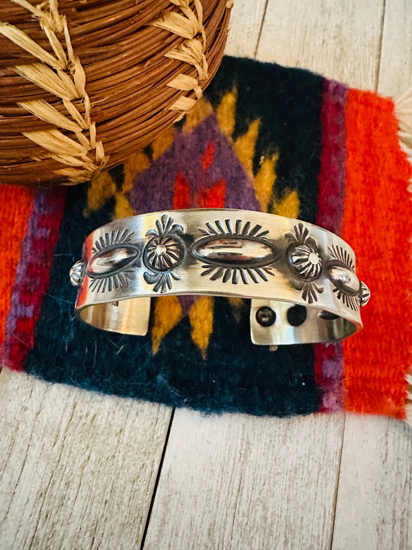 Handcrafted Sterling Silver Cuff Bracelet By Elvira Bill