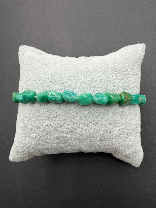 Green Amazonite Nugget Stretch Bracelet