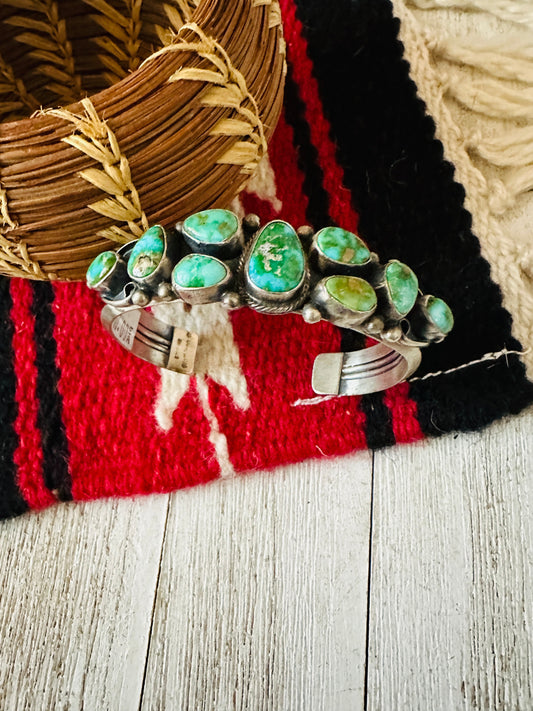 Handcrafted Sonoran Mountain Turquoise & Sterling Silver Cuff Bracelet