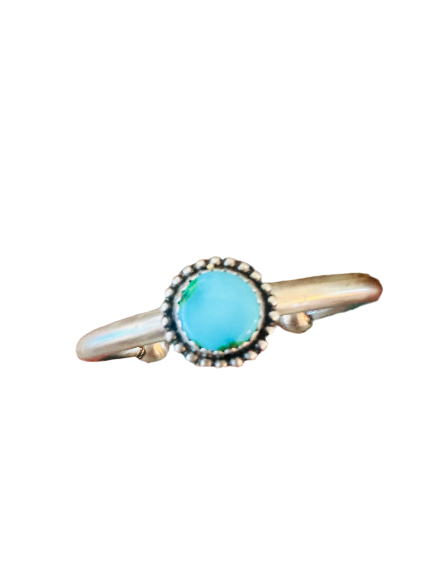 Handcrafted Sonoran Mountain Turquoise & Sterling Silver Cuff Bracelet by Russell Sam