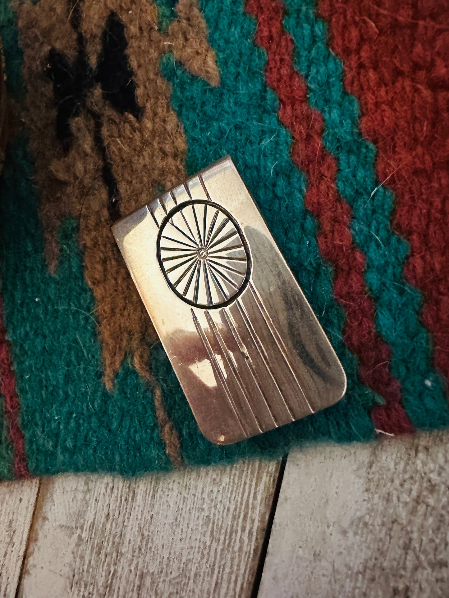Handcrafted Hand Stamped Sterling Silver Money Clip