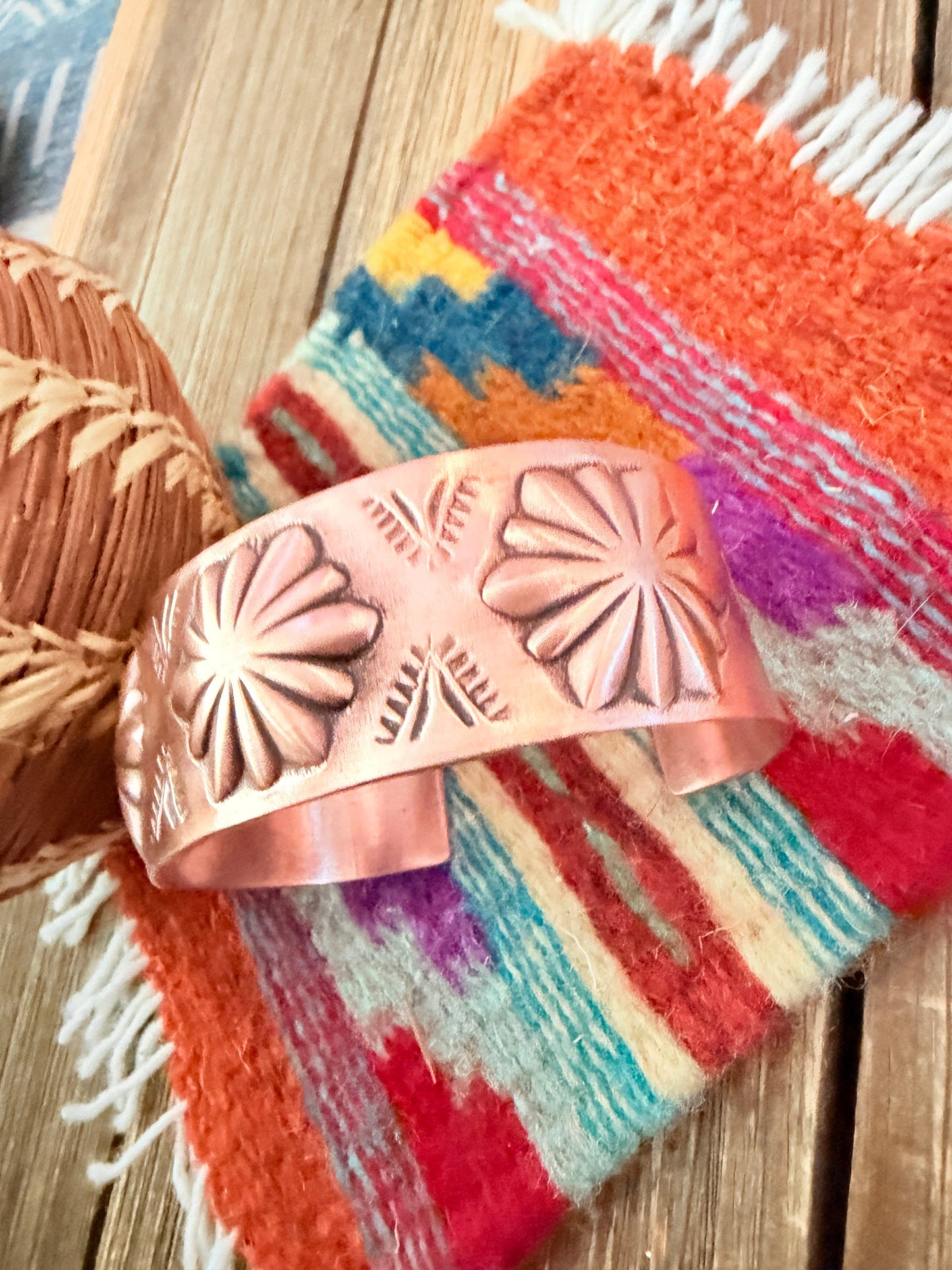 Handcrafted Copper Cuff Bracelet by Elvira Bill