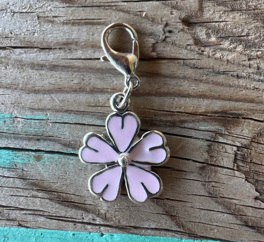 Handcrafted Sterling Silver Pink Daisy Charm