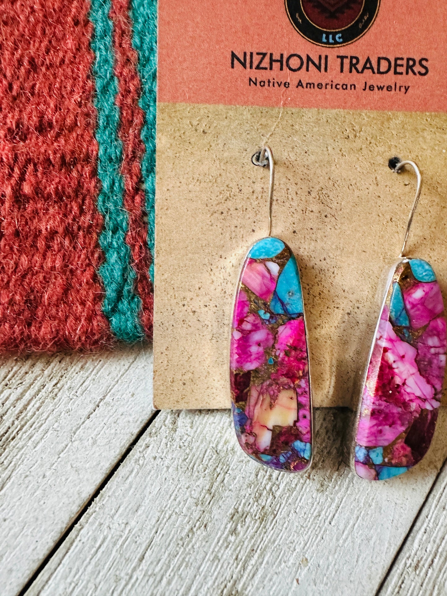 Handcrafted Pink Dream Mojave & Sterling Silver Dangle Earrings