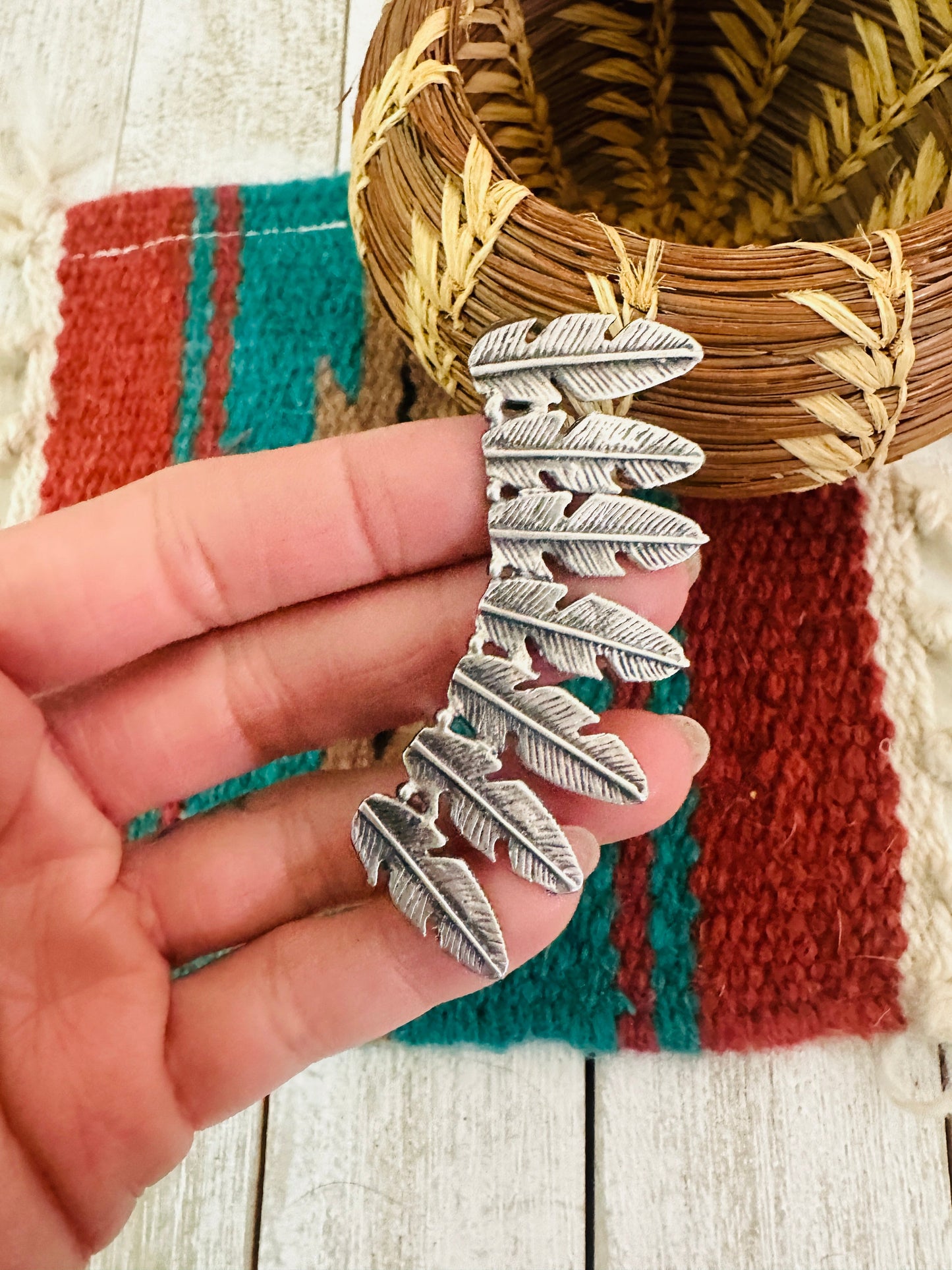 Handcrafted Sterling Silver Feather Cuff Earring