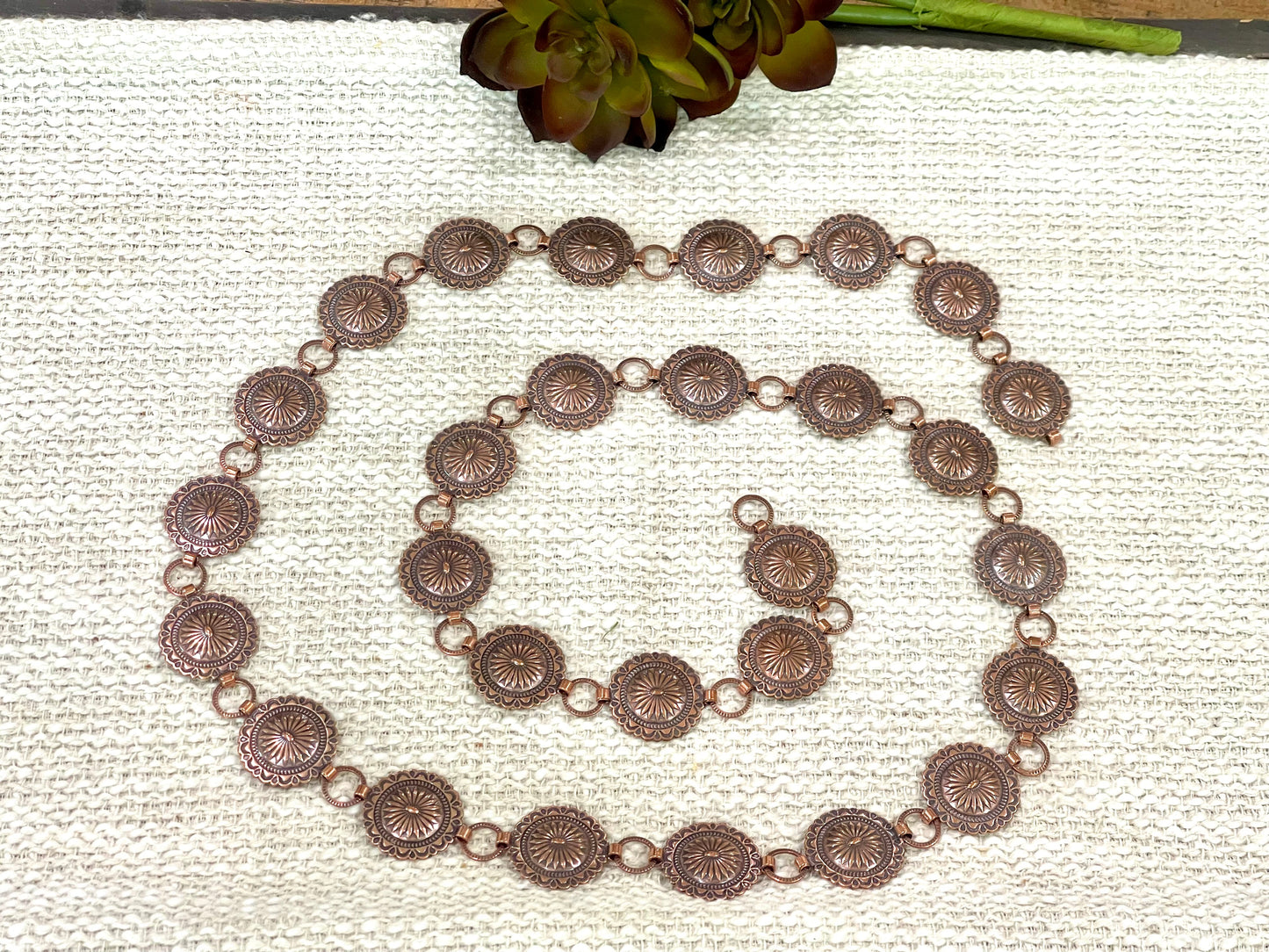 Handmade Copper Concho Belt