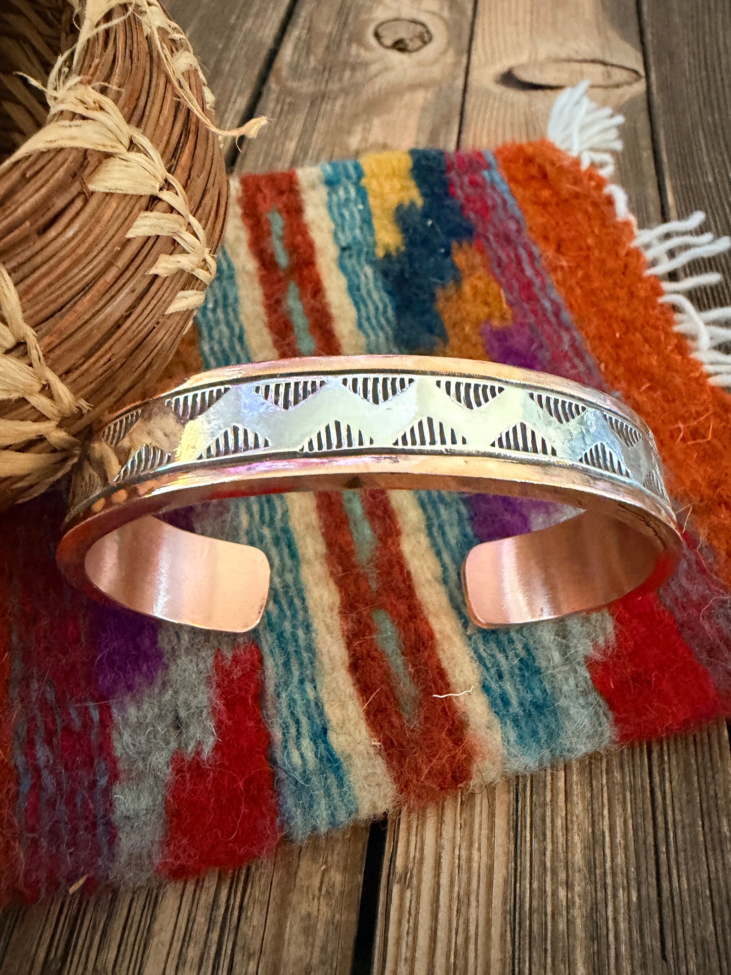 Handcrafted Copper & Sterling Silver Cuff Bracelet