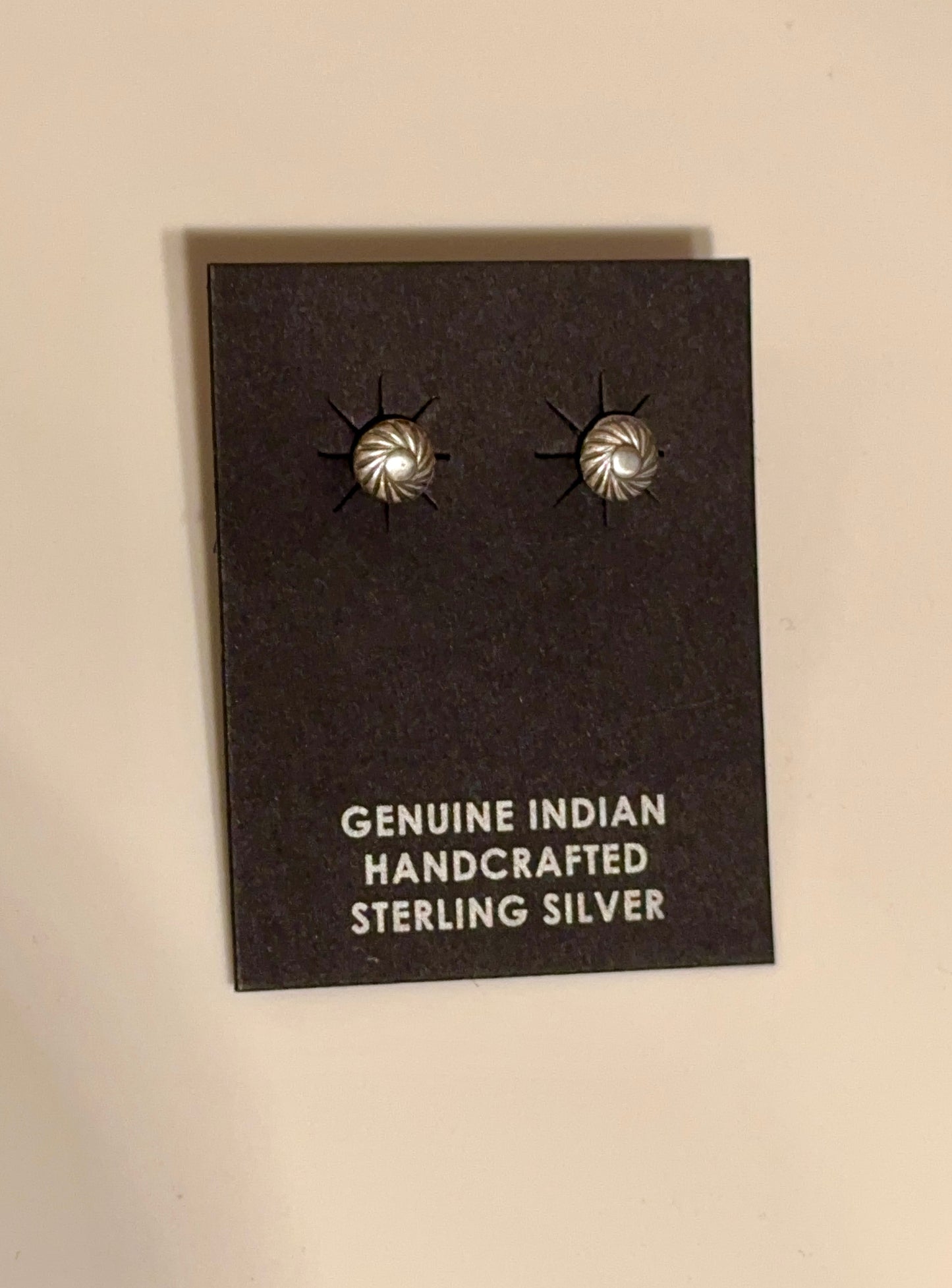 Handcrafted Sterling Silver Concho Swirl Stud Post Earrings