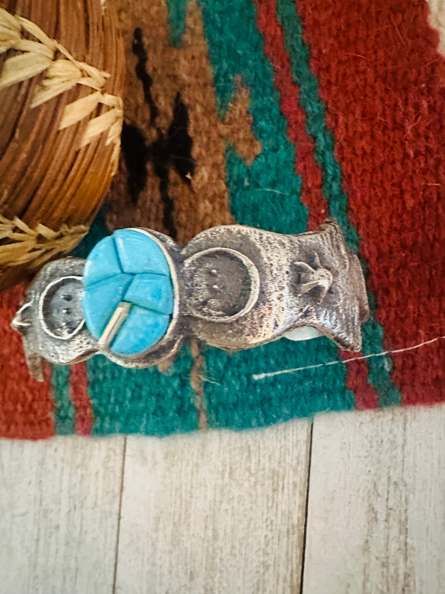 Handcrafted Turquoise & Sterling Silver Inlay Cuff Bracelet