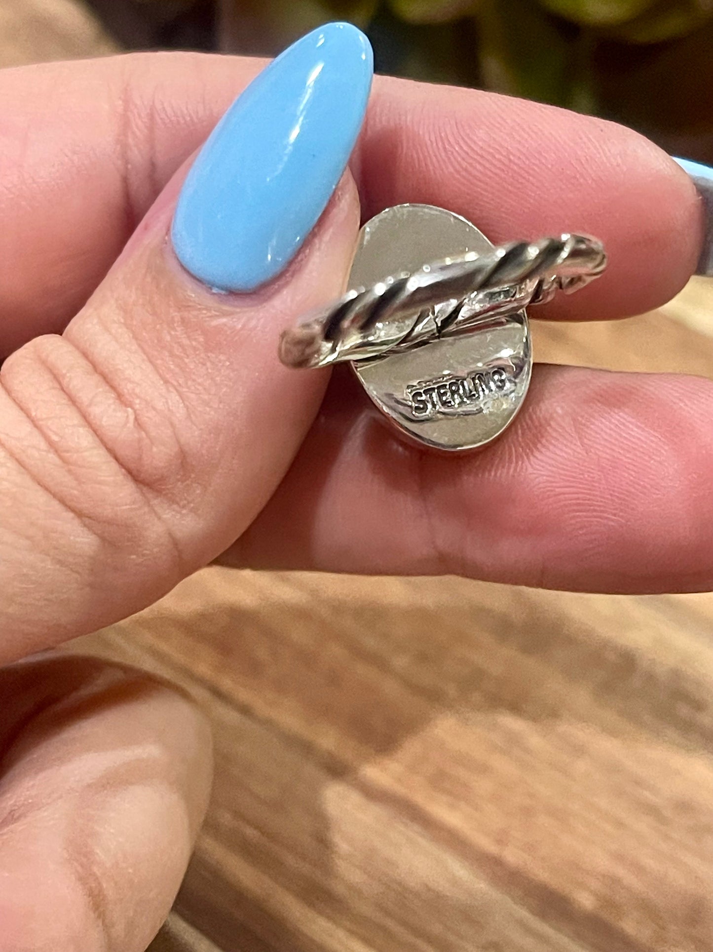 Handcrafted Turquoise & Sterling Silver Ring Size 5.75