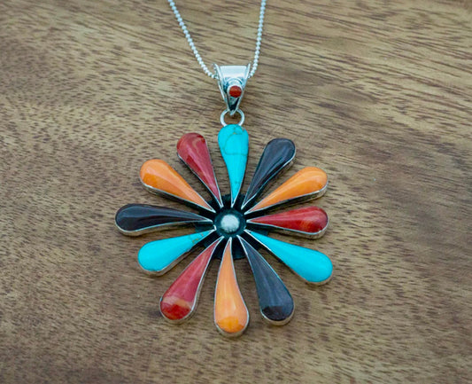 Daisy Multistone Sterling Silver Pendant Necklace