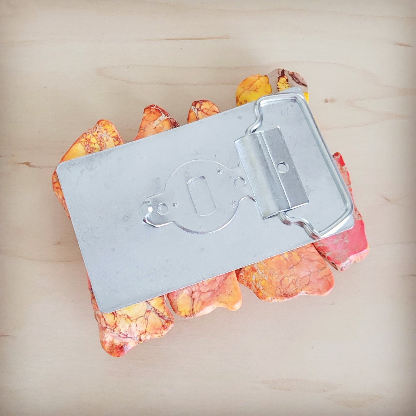 Medium Orange Regalite Slab Belt Buckle 908m