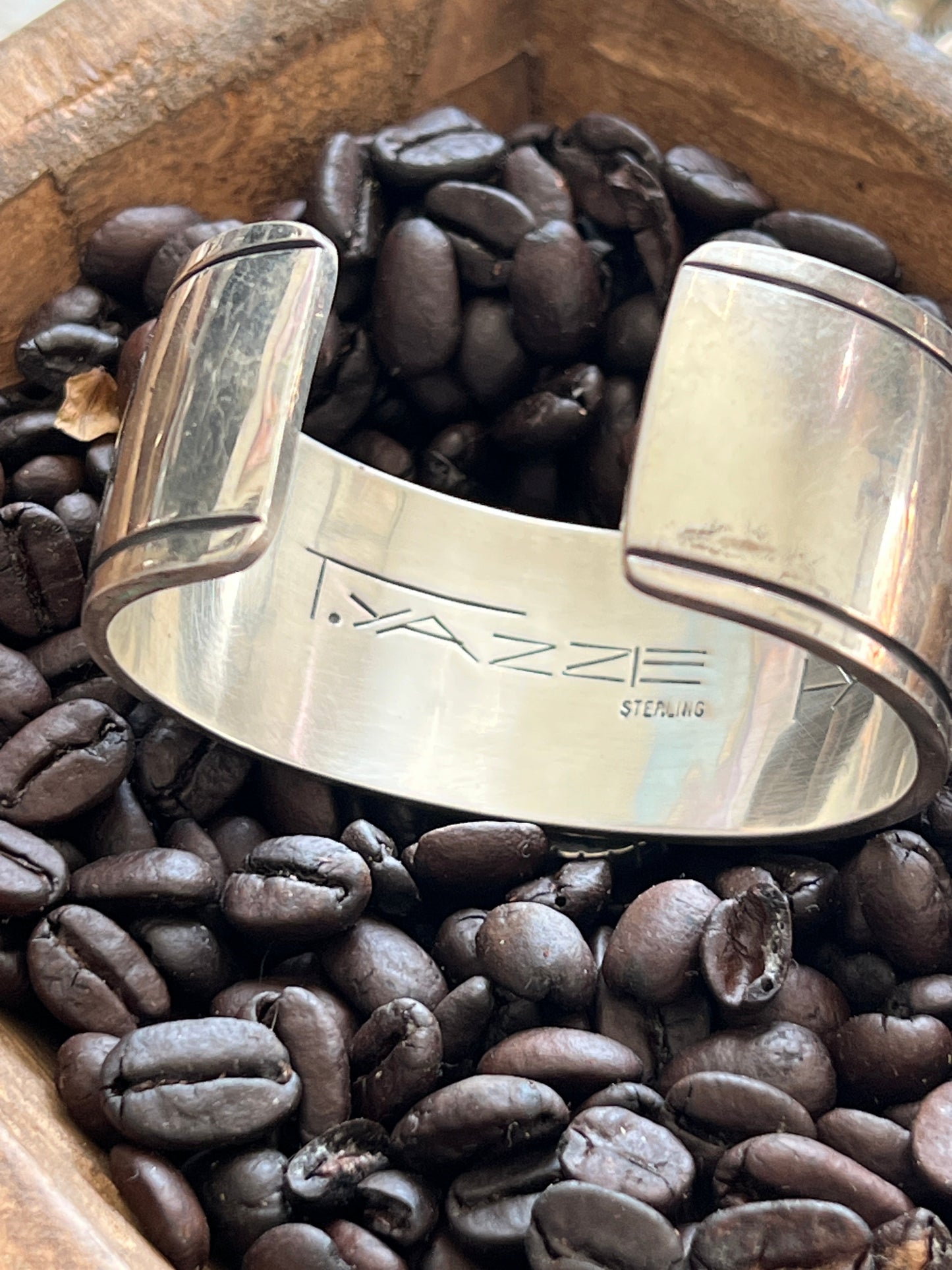 Handcrafted Timmy Earl Yazzie Kilt Design Sterling and Turquoise Cuff