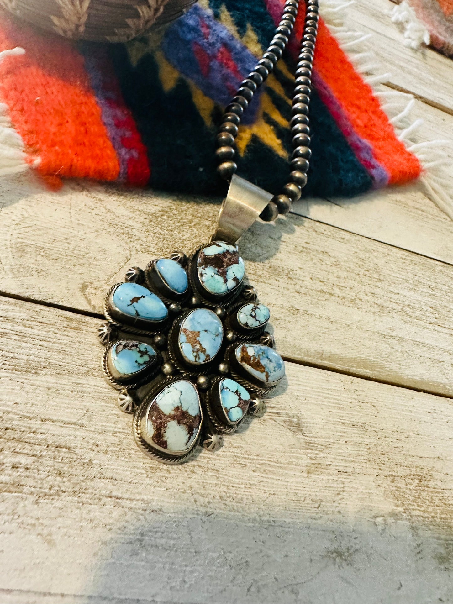 Handcrafted Golden Hills Turquoise & Sterling Silver Pendant