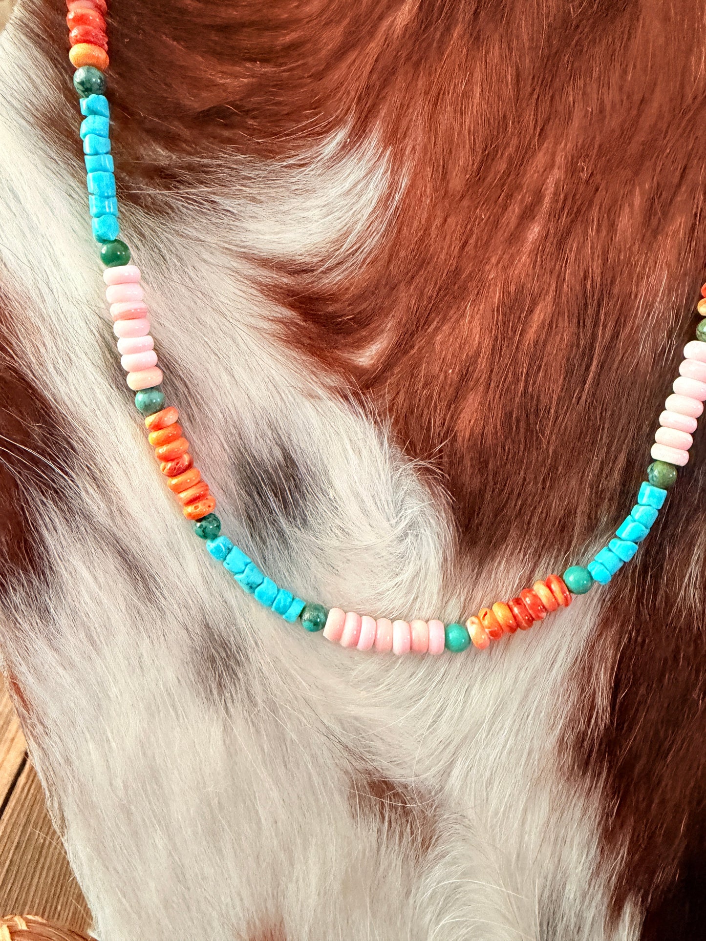 Handcrafted Multi Stone & Sterling Silver Candy Beaded Necklace