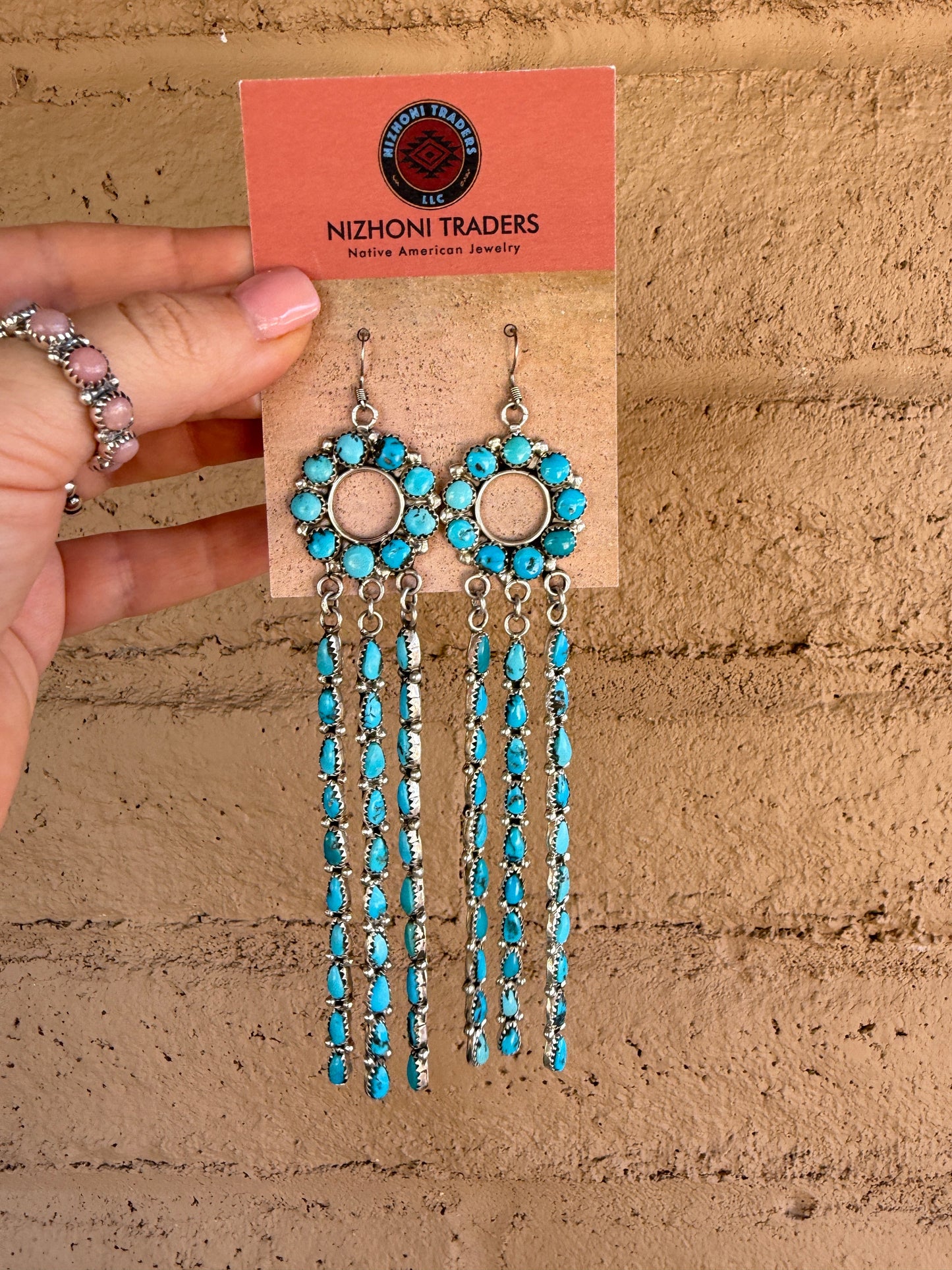 Handcrafted Sterling Silver & Kingman Turquoise Dangle Earrings By Juliana Williams