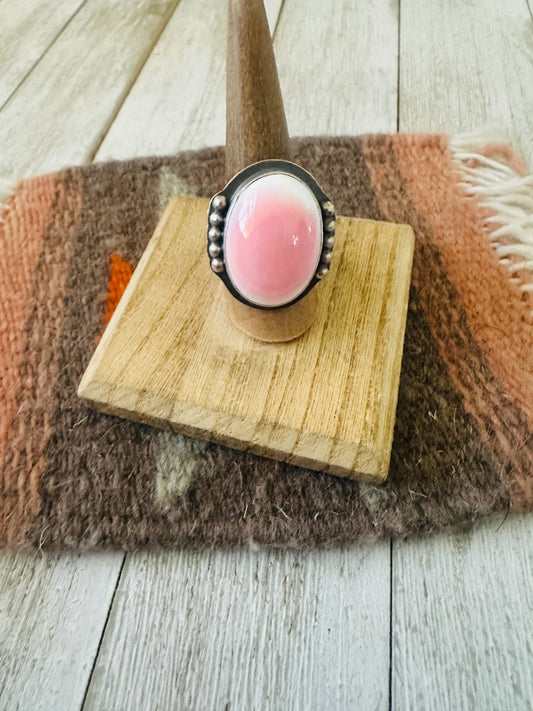 Handcrafted Sterling Silver & Queen Pink Conch Cluster Ring