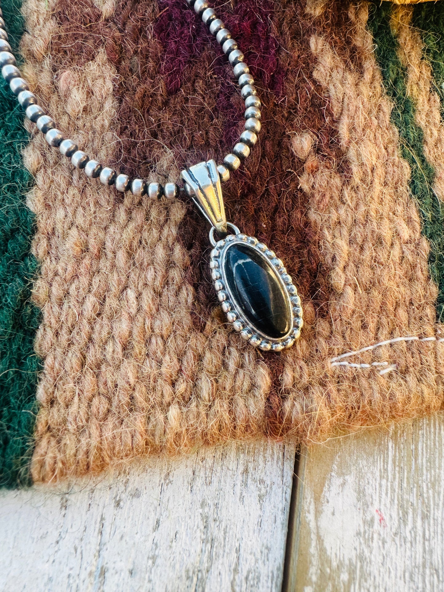 Handcrafted Sterling Silver & White Buffalo Pendant