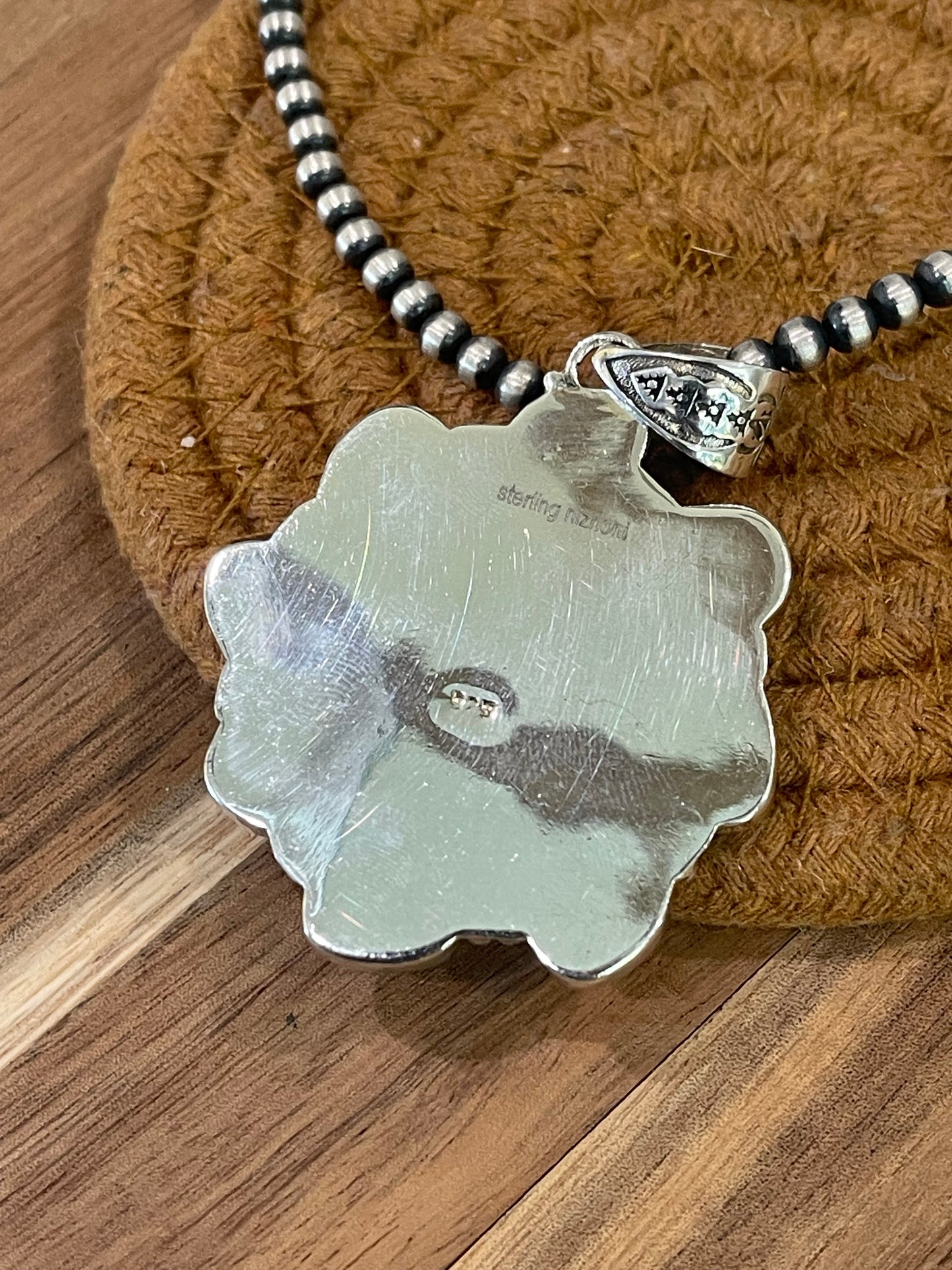 Handmade Sterling Silver & White Buffalo Mojave Cluster Pendant