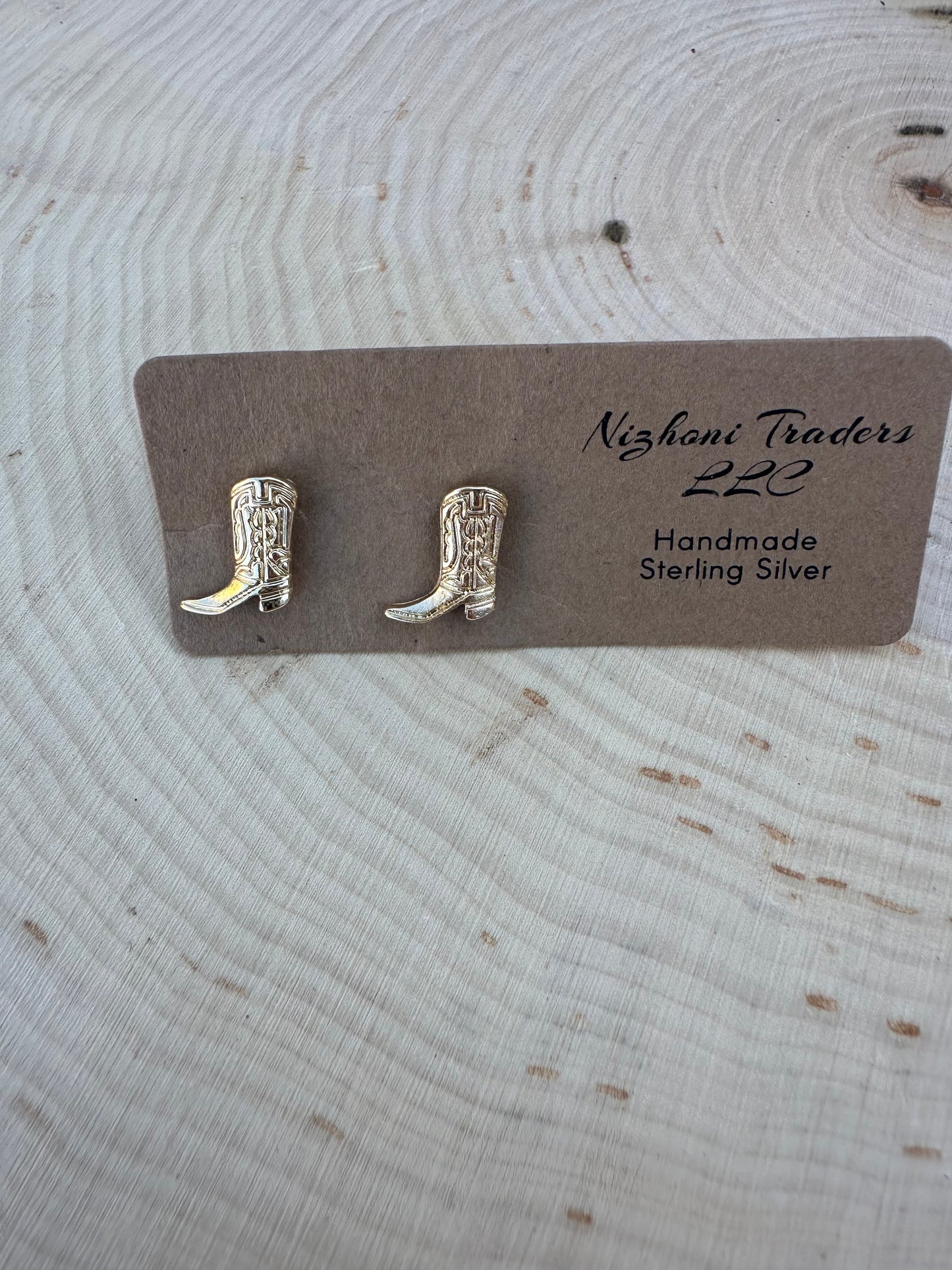 “The Golden Collection” Handmade 14k Gold Plated Cowboy Boot Stud Earrings