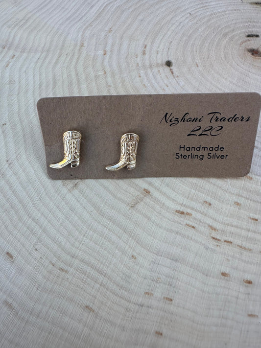 “The Golden Collection” Handmade 14k Gold Plated Cowboy Boot Stud Earrings