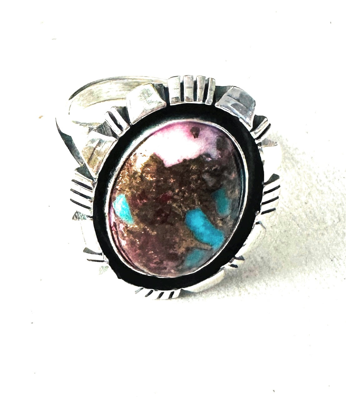 Handcrafted Sterling Silver & Pink Dream Mojave Adjustable Ring