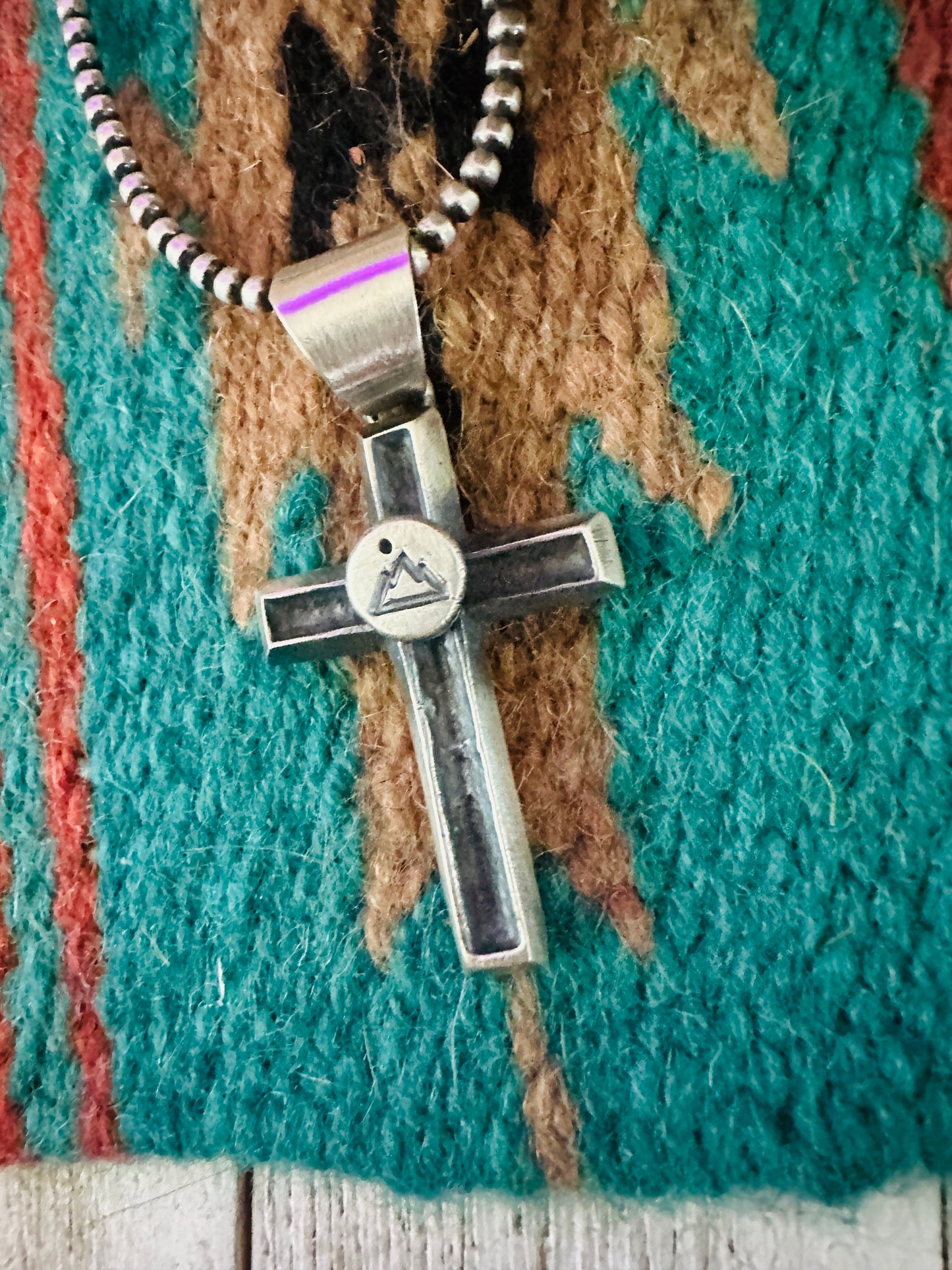 Handcrafted Sterling Silver Cross Mountain Pendant by Chimney Butte