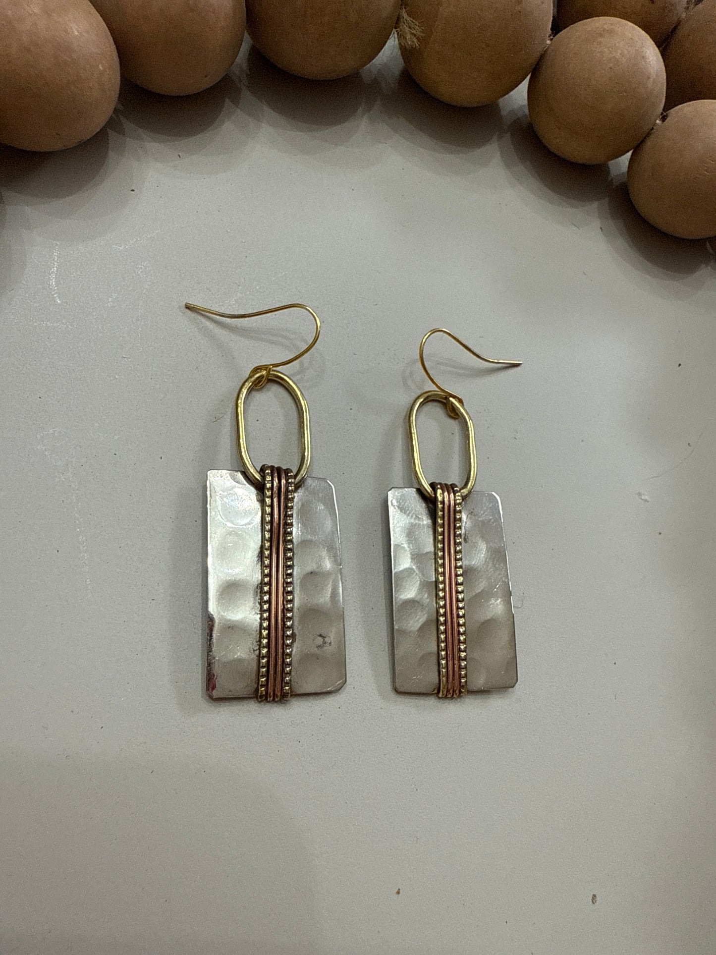 “The Golden Collection” Mixed Metal Bar Earrings