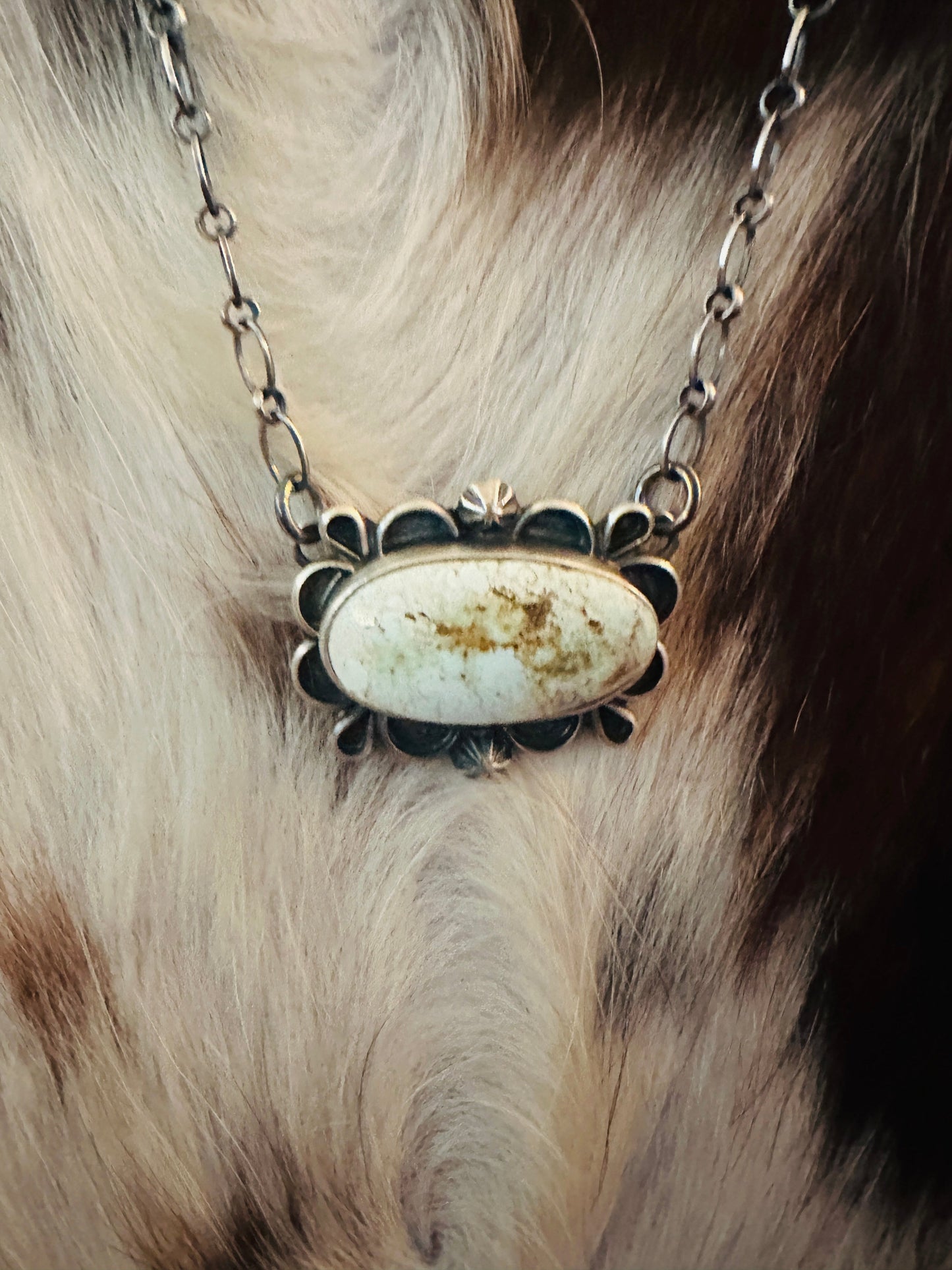 Handcrafted Dry Creek Turquoise & Sterling Silver Necklace by Jameson Garcia